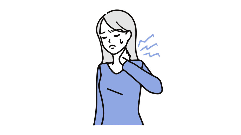 首の痛みイラスト